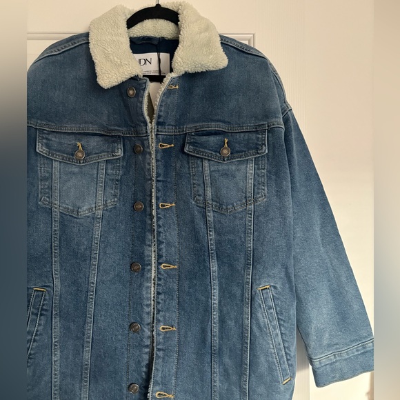 LNDN Landon Revolve Denim Sherpa Lined Trench Jacket Medium Wash XS/S✨NWT - Picture 6 of 13